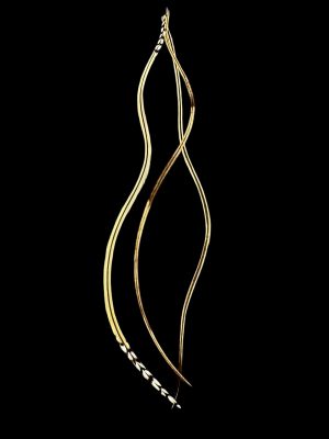 Homok barna csíkos végülis homok barna foltos valódi madártoll Hajbatoll 3 darabos szett fekete háttéren fotózva