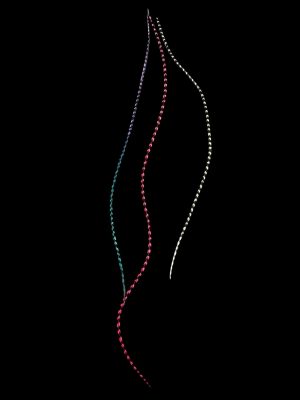 pink kézzel festett valódi madártoll Hajbatoll 3 darabos szett fekete háttéren fotózva 